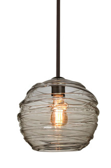 Besa Wave 10 Stem Pendant Bronze Smoke 1x8W LED Filament (127|1TT-462702-EDIL-BR)