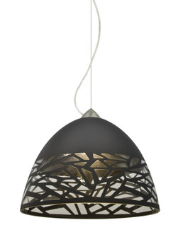 Besa Kiev Pendant, Black, Satin Nickel Finish, 1x60W Medium Base (127|1KX-KIEVBK-SN)