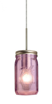 Besa Pendant Milo 4 Satin Nickel Purple 1x5W LED Filament (127|1JT-MILO4PL-EDIL-SN)