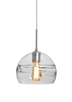Besa Spirit 8 Pendant, Clear, Satin Nickel Finish, 1x8W LED Filament (127|1JC-SPIR8CL-EDIL-SN)