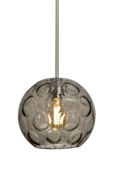 Besa Bombay Cord Pendant, Smoke, Satin Nickel Finish, 1x8W LED Filament (127|1TT-BOMYSM-EDIL-SN)