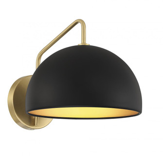 1-Light Wall Sconce in Matte Black with Natural Brass (8483|M90094MBKNB)