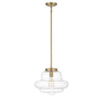 1-Light Pendant in Natural Brass (8483|M7022NB)