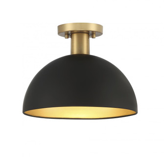 1-Light Ceiling Light in Matte Black with Natural Brass (8483|M60071MBKNB)