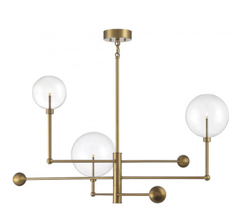 3-Light Chandelier in Natural Brass (8483|M100100NB)