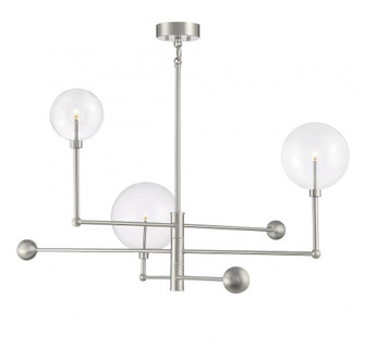 3-Light Chandelier in Brushed Nickel (8483|M100100BN)