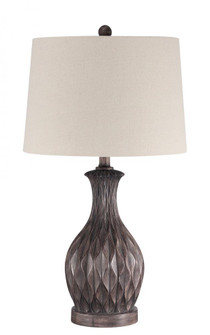 1 Light Resin Base Table Lamp in Carved Painted Brown (20|86268)