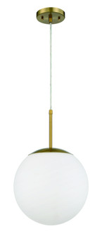 Gaze 1 Light 12'' Pendant in Satin Brass (White Glass) (20|56892-SB-WG)