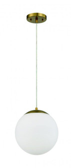 Gaze 1 Light 10'' Pendant in Satin Brass (White Glass) (20|56891-SB-WG)