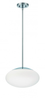 Gaze 1 Light 14'' Pendant in Chrome (White Glass) (20|56894-CH-WG)