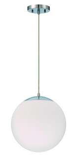 1 Light Medium Pendant with White Glass (20|56892-CH-WG)