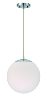 Gaze 1 Light 12'' Pendant in Chrome (White Glass) (20|56892-CH-WG)