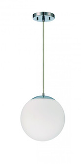 Gaze 1 Light 10'' Pendant in Chrome (White Glass) (20|56891-CH-WG)