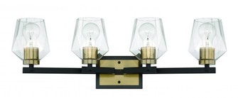 Avante Grand 4 Light Vanity in Flat Black/Satin Brass (20|56904-FBSB)