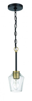 Avante Grand 1 Light Mini Pendant in Flat Black/Satin Brass (20|56991-FBSB)
