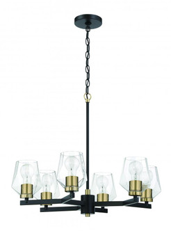 Avante Grand 6 Light Chandelier in Flat Black/Satin Brass (20|56926-FBSB)