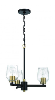 Avante Grand 3 Light Chandelier in Flat Black/Satin Brass (20|56923-FBSB)