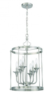 Jolenne 6 Light Cage Foyer Pendant in Brushed Polished Nickel (20|57036-BNK)