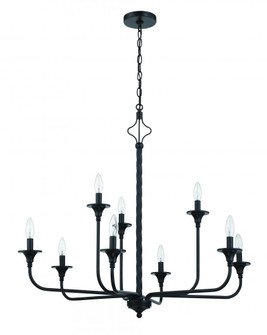 Jolenne 9  Light Two-Tier Chandelier in Flat Black (20|57029-FB)