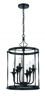 Jolenne 6 Light Cage Foyer Pendant in Flat Black (20|57036-FB)