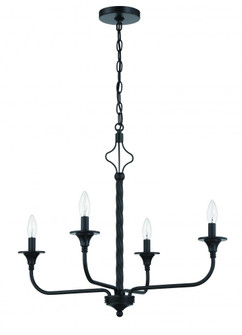 Jolenne 4 Light Chandelier in Flat Black (20|57024-FB)