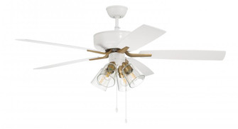 Pro Plus 104 52'' 5-Blade Ceiling Fan in White/Satin Brass w/ White/Washed Oak Blades (20|P104WSB5-52WWOK)