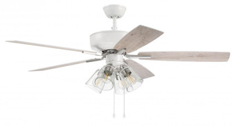 52'' Pro Plus 104 in White/Polished Nickel w/ White/Washed Oak Blades (20|P104WPLN5-52WWOK)