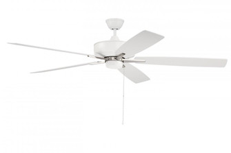 Super Pro 60'' 5-Blade Ceiling Fan in White/Polished Nickel w/ White/Washed Oak Blades; Light Kit (20|S60WPLN5-60WWOK)