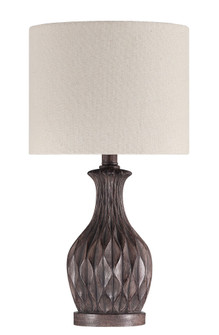 1 Light Resin Base Table Lamp in Carved Painted Brown (2 Pack) (20|86265)