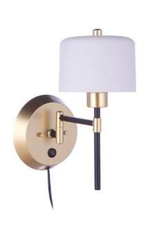 Wentworth 1 Light Portable Swing Arm Sconce in Flat Black/Sunset Gold (20|57861P-FBSNG)