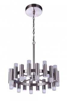Simple Lux 20 Light LED Chandelier in Brushed Polished Nickel (20|57520-BNK-LED)