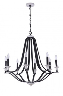 Esme 8 Light Chandelier in Flat Black/Matte White (20|57628-FBMWW)