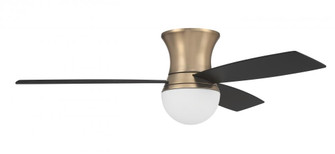 Daybreak 52'' 3-Blade Ceiling Fan in Satin Brass w/ Flat Black/Black Walnut Blades (20|DBK52SB3)