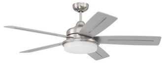 Drew 54'' 5-Blade Ceiling Fan in Brushed Polished Nickel w/ Brushed Nickel/Greywood Blades; Integ (20|DRW54BNK5)