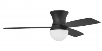 Daybreak 52'' 3-Blade Ceiling Fan in Flat Black w/ Flat Black/Greywood Blades; Integrated Light K (20|DBK52FB3)