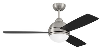 Keen 48'' 3-Blade Ceiling Fan in Brushed Polished Nickel w/ Flat Black/Greywood Blades; Light Kit (20|KNE48BNK3)