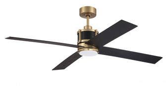 Gregory 56'' 4-Blade Ceiling Fan in Satin Brass w/ Flat Black/Black Walnut Blades (20|GRG56SBFB4)