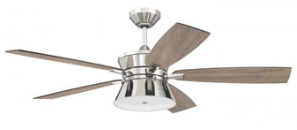 Dominick 52'' 5-Blade Ceiling Fan in Polished Nickel w/ Driftwood/Greywood Blades (20|DMK52PLN5)