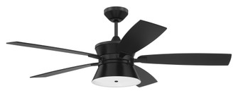 Dominick 52'' 5-Blade Ceiling Fan in Flat Black w/ Flat Black/Greywood Blades; Integrated Light K (20|DMK52FB5)