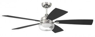 Chandler 52'' 5-Blade Ceiling Fan in Polished Nickel w/ Flat Black/Greywood Blades (20|CHS52PLN5)