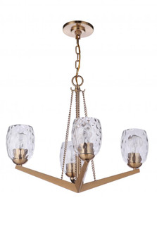 Guiding Star 4 Light Chandelier in Satin Brass (20|57324-SB)