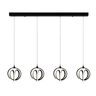 Rose 4 Light LED Chandelier Black (12|AC6734BK)