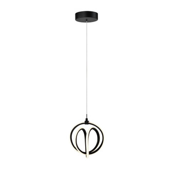 Rose 1 Light LED Pendant Black (12|AC6730BK)