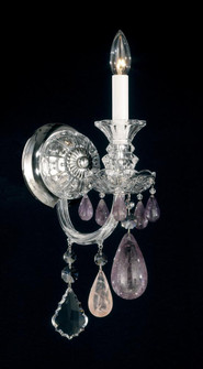Hamilton Rock Crystal 1 Light 120V Wall Sconce in Polished Silver with Amethyst/Rose/Clear Rock Cr (168|5501AM)