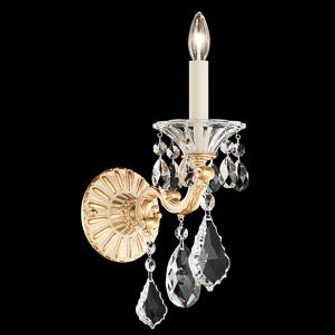 La Scala 1 Light 120V Wall Sconce in Heirloom Gold with Clear Crystals from Swarovski (168|5000-22S)