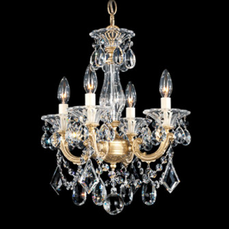 La Scala 4 Light 120V Chandelier in Antique Silver with Clear Heritage Handcut Crystal (168|5344-48)