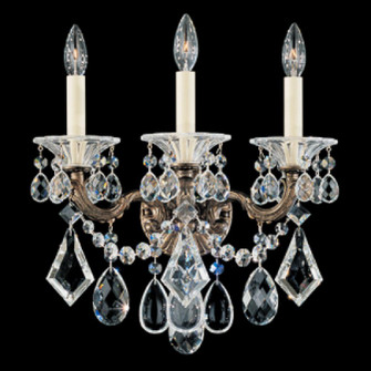 La Scala 3 Light 120V Wall Sconce in Parchment Gold with Clear Heritage Handcut Crystal (168|5002-27)
