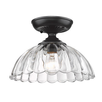 Golden Lighting Audra 1-light 12in Semi-Flush Mount in Matte Black (36|6952-SF BLK-CLR)