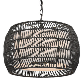 Golden Lighting Everly 4-light Pendant in Matte Black and Modern Black Rattan shade (36|6805-4 BLK-MBR)