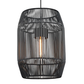 Seabrooke 1 Light Pendant - Outdoor in Natural Black with Black Composite Wicker Shade (36|6073-O1P NB-BCW)